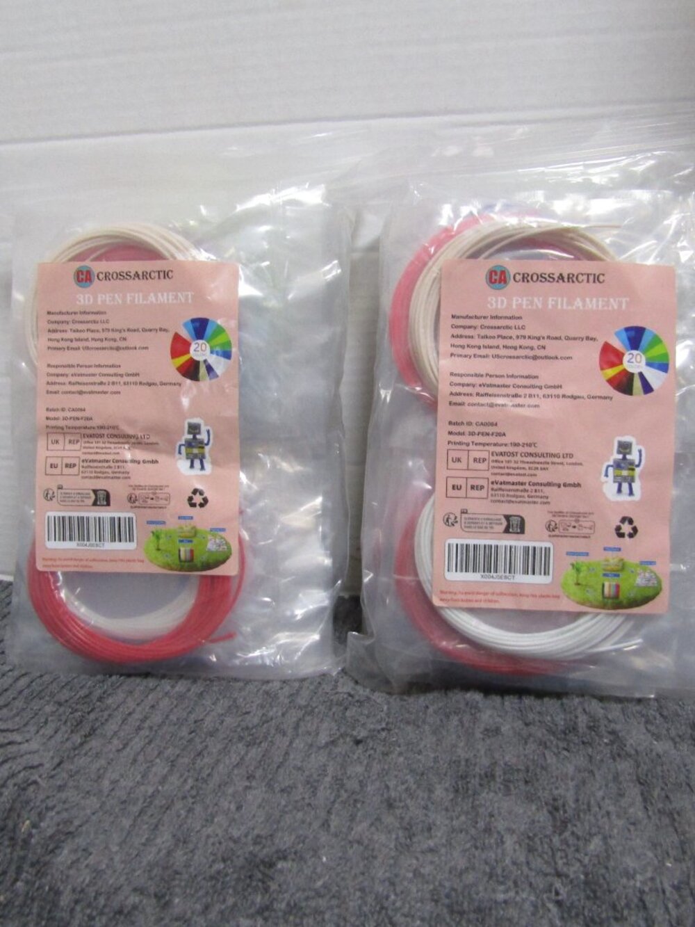20 Colors 3D Pen Printer PLA Filament Refills High Precision 1.75mm 323 Feet X2